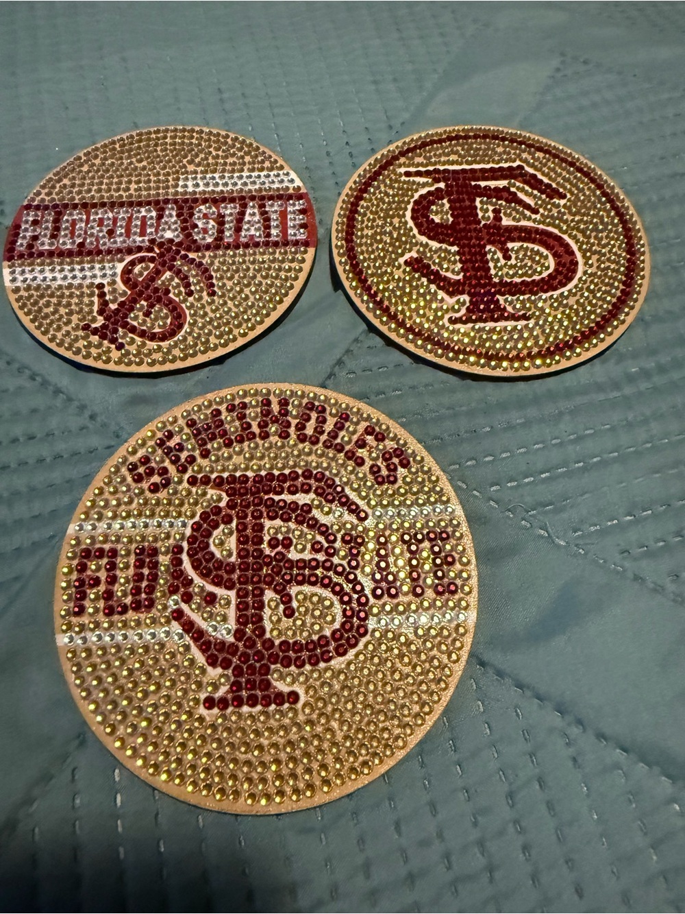Florida State Seminoles DiamondArt Magnets - Garnet and Gold All 3 Handmade